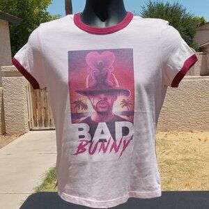 Bad Bunny Ladies Ringer Tee - Girls Youth